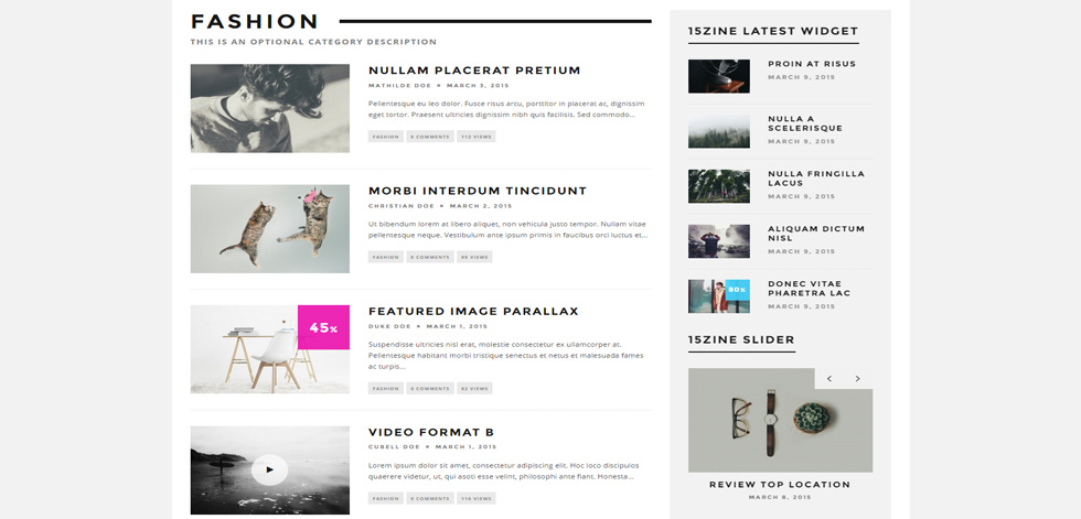 Category page