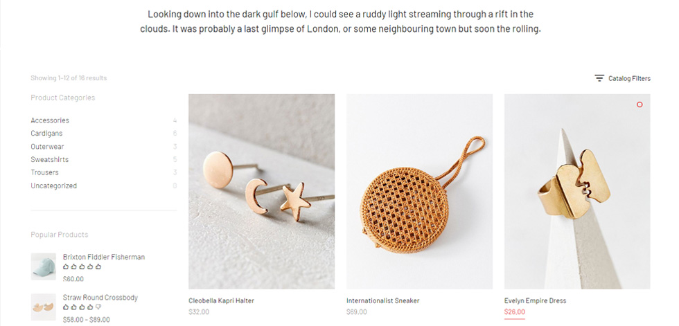 Shop page