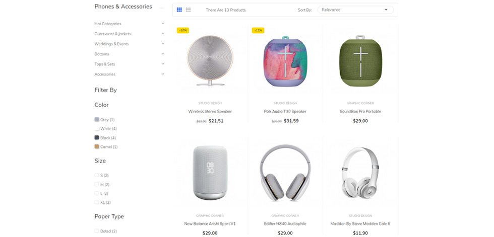Category page