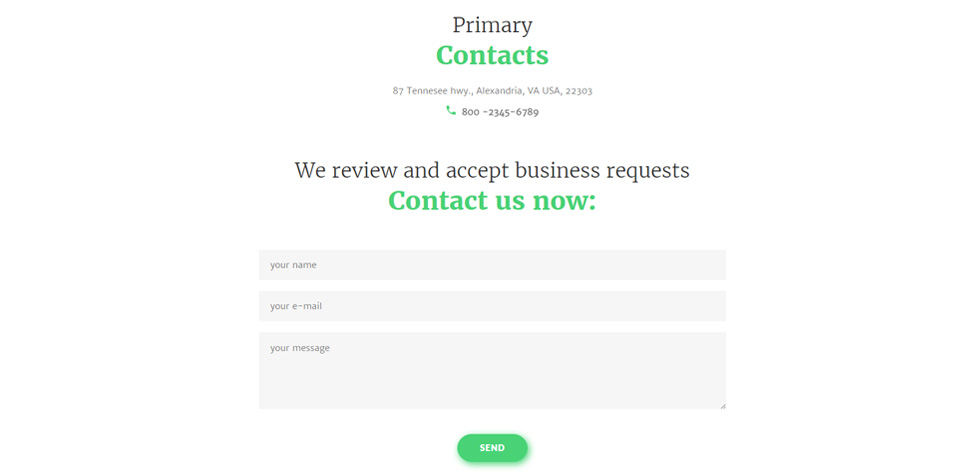 Contact page