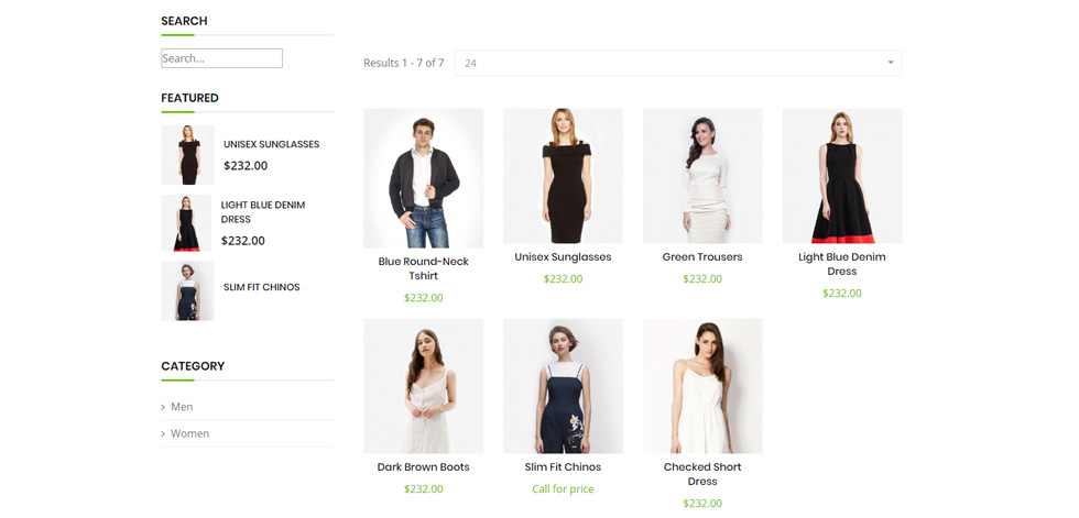 Shop page