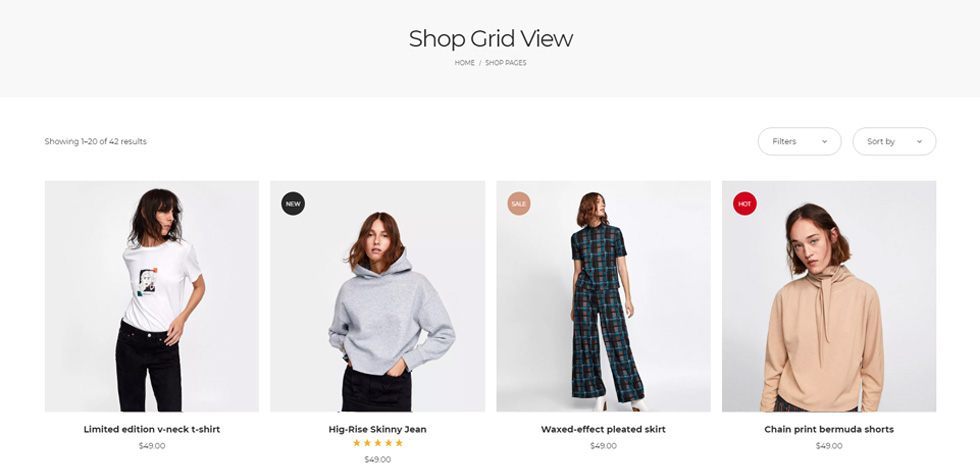 Shop page
