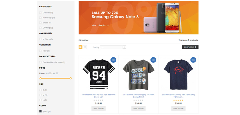 Category page