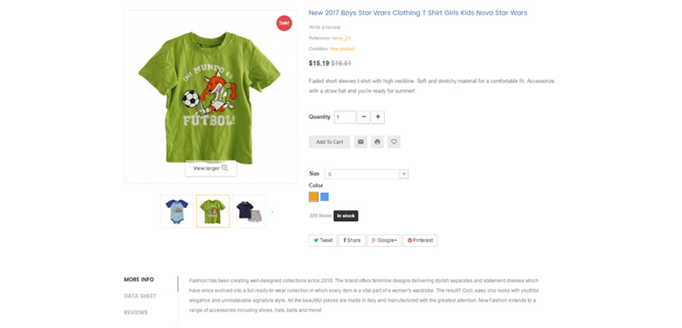 Product page