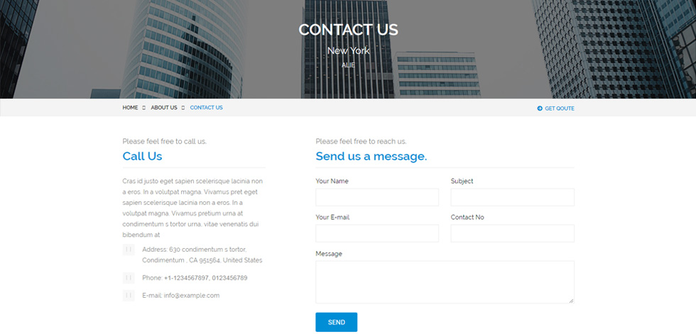 Contact page