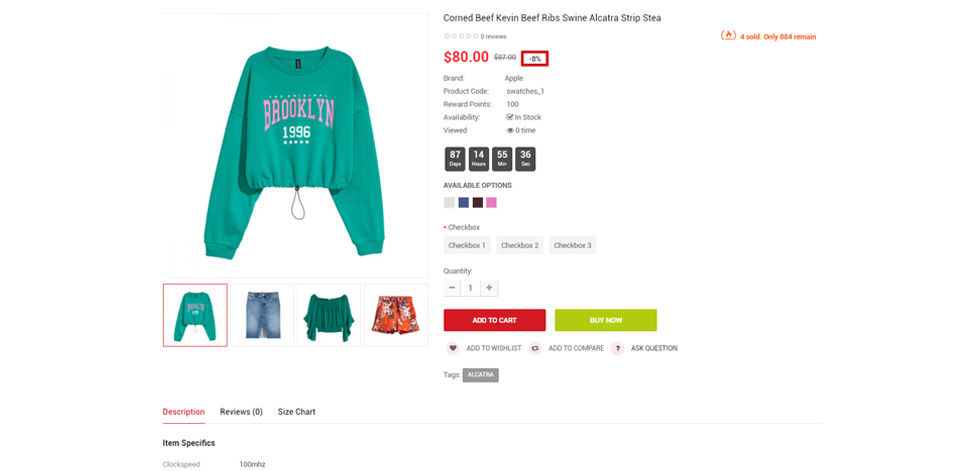 Product page