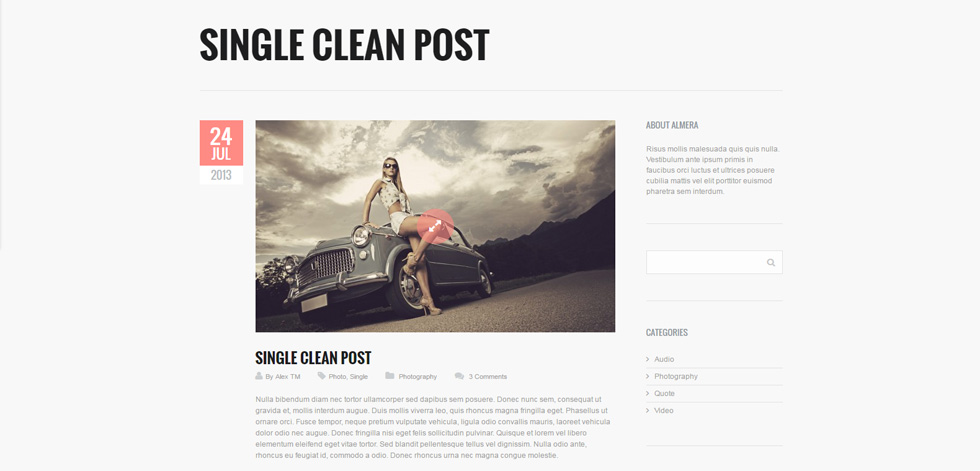 Blog post page