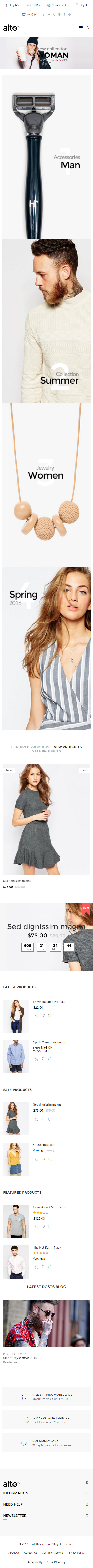 Alto – Premium Responsive Magento 2 Theme theme — Mobile preview