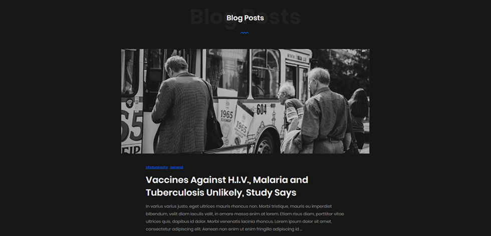 Blog post page