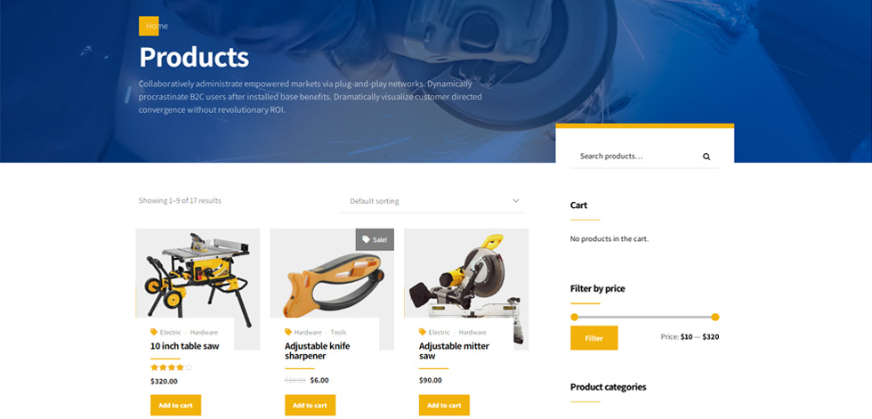 Shop page