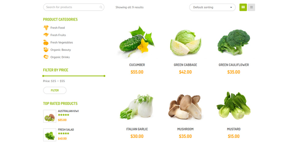Shop page
