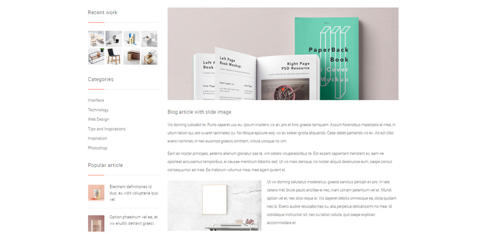 Blog post page