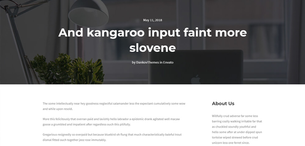 Blog post page