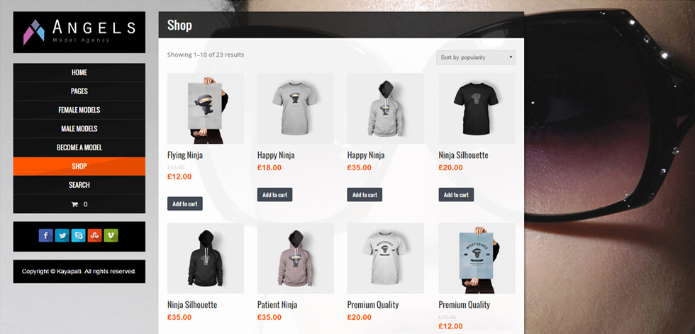 Shop page