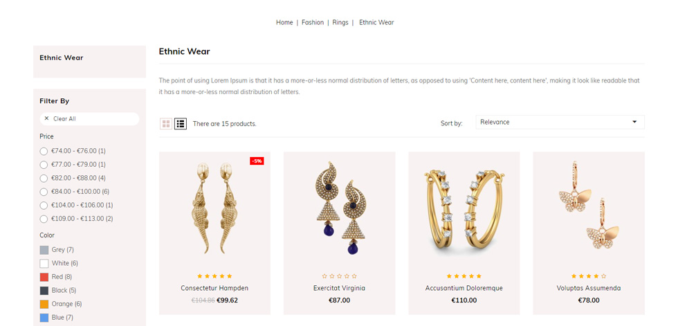 Category page