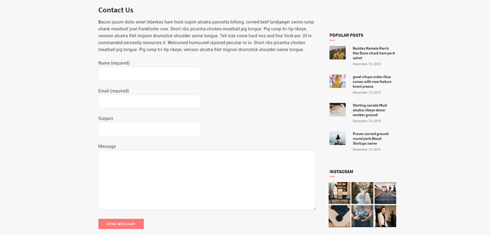 Contact page