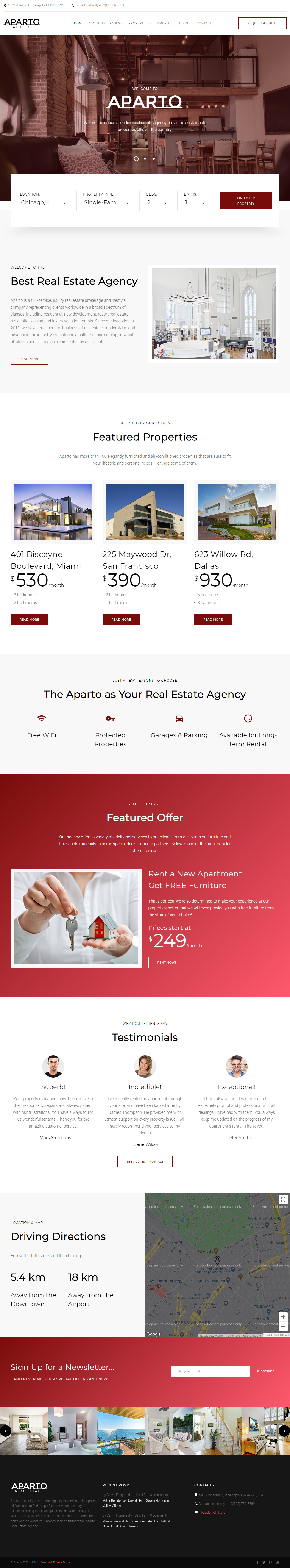 Aparto Real Estate Website Templates