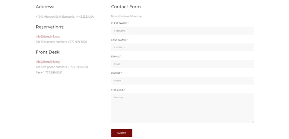 Contact page