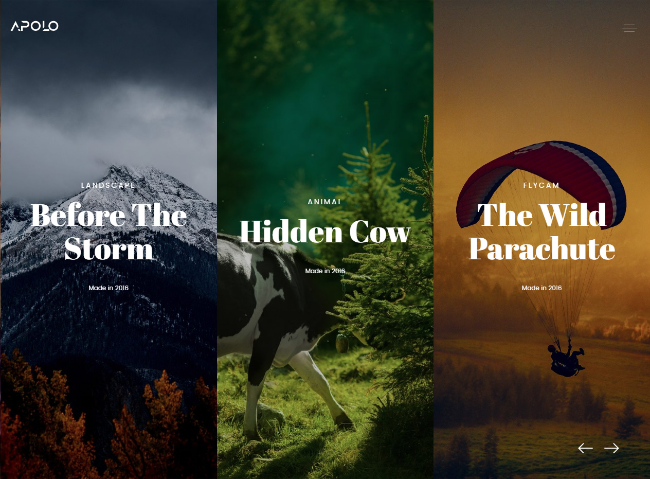 APOLO HTML5 Photography Website Templates
