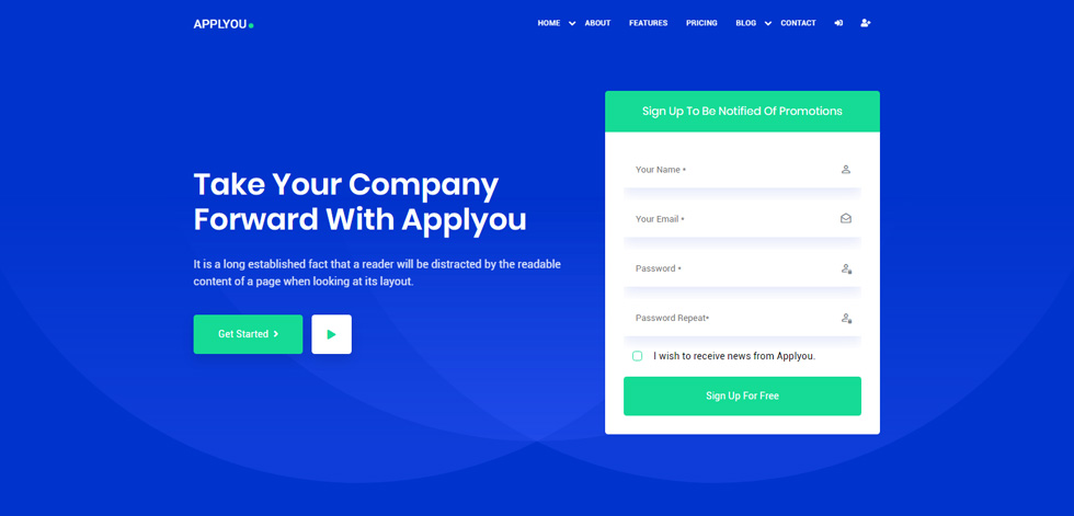 Welcome screen