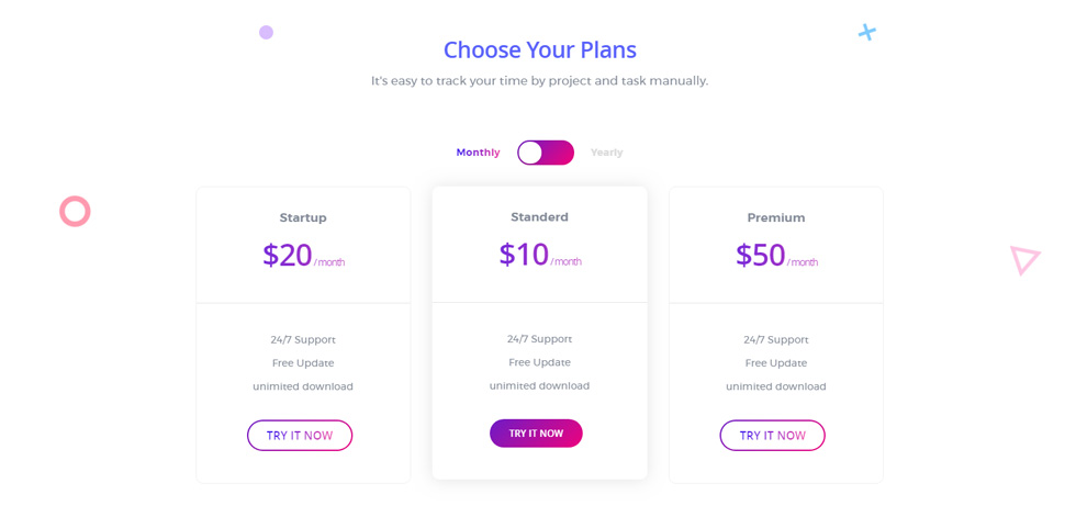 Pricing tables