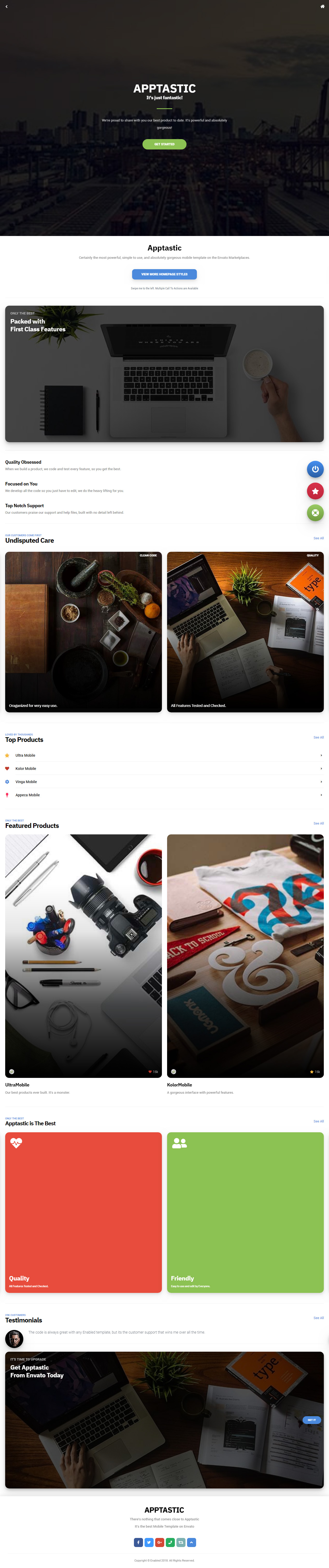 Apptastic HTML5 Mobile App Template
