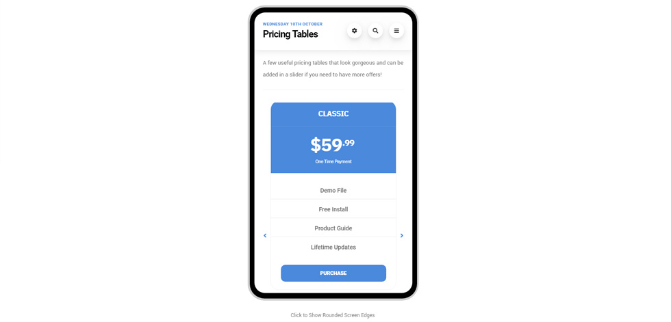 Pricing tables