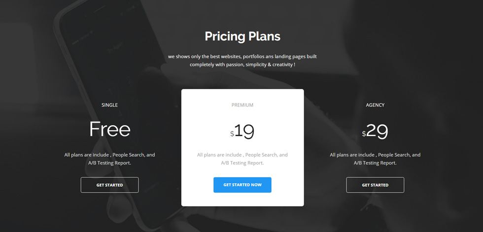 Pricing tables