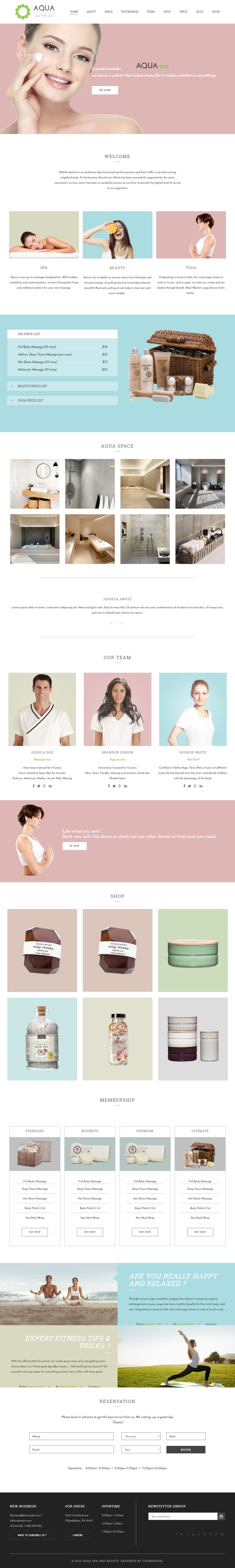 Aqua WordPress Spa and Beauty Salon Theme