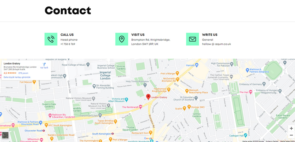 Contact page