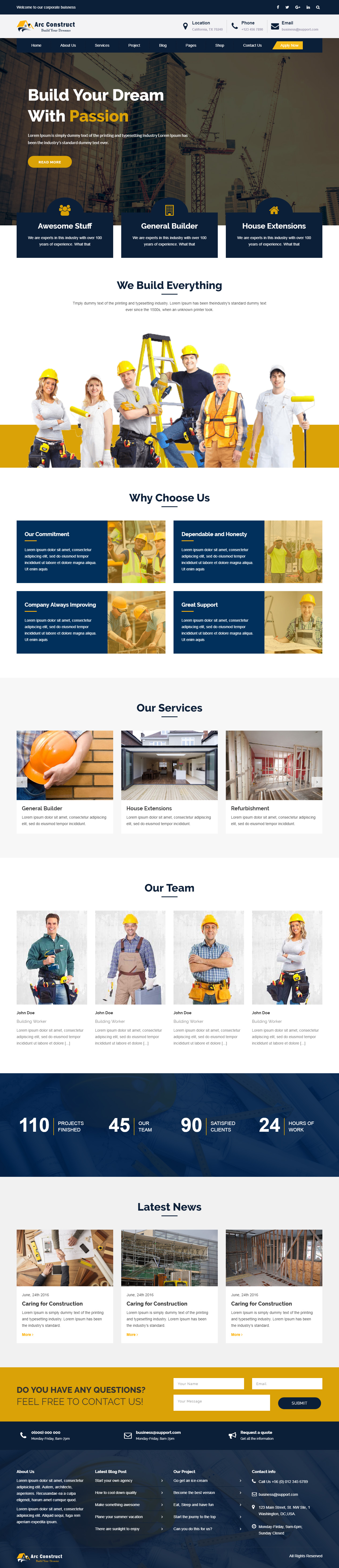 Arc Construct Architect Website Templates