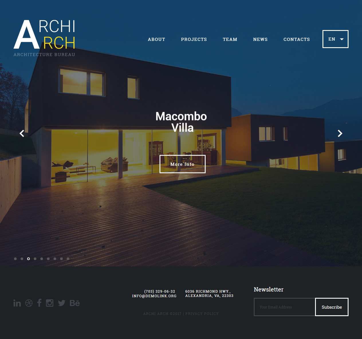 ArchiArch Architect Website Templates