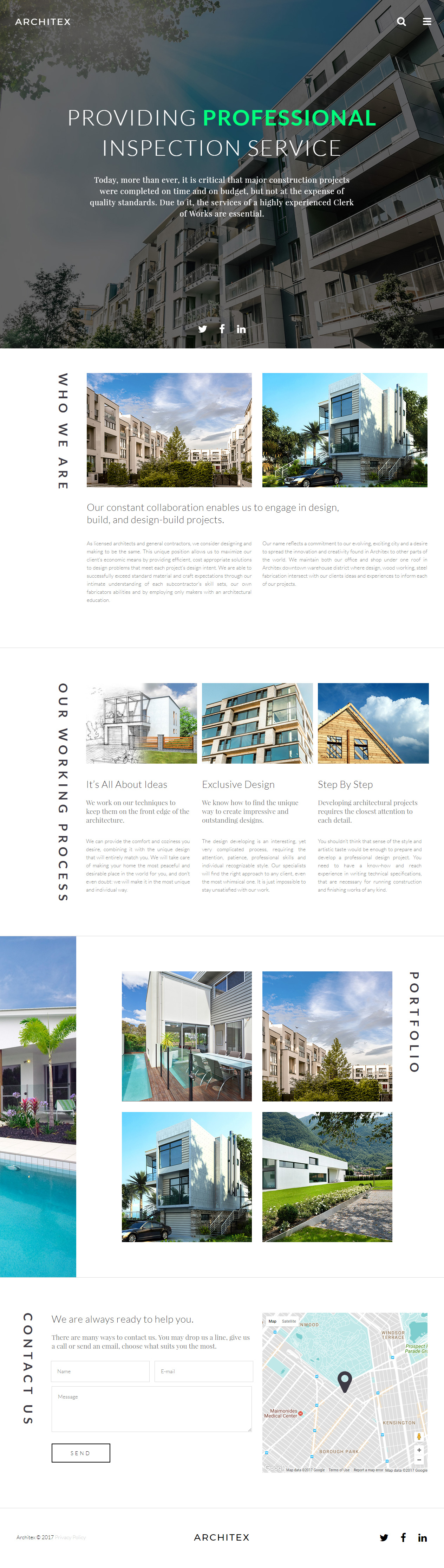 Architex Architect Website Templates