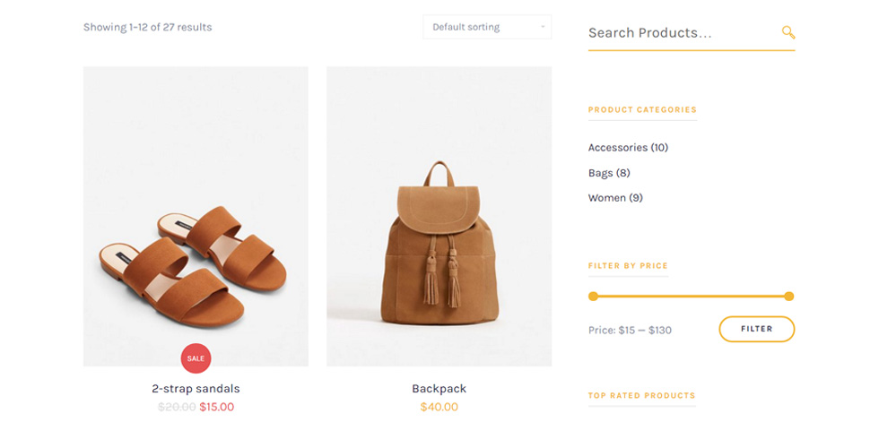 Shop page