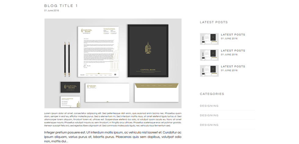 Blog post page