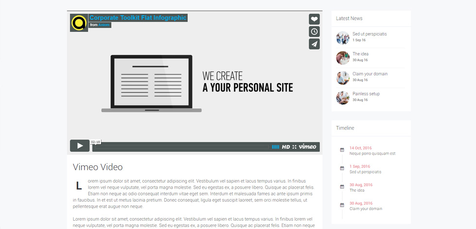 Blog post page