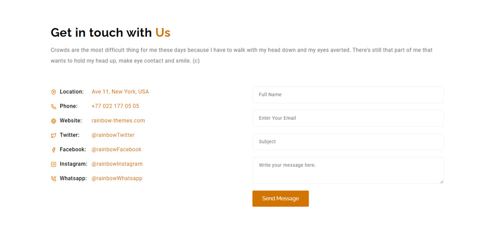Contact page