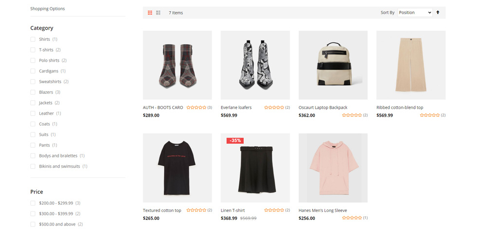 Category page