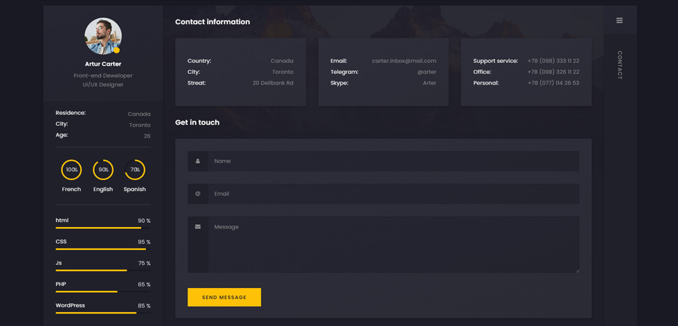 Contact page