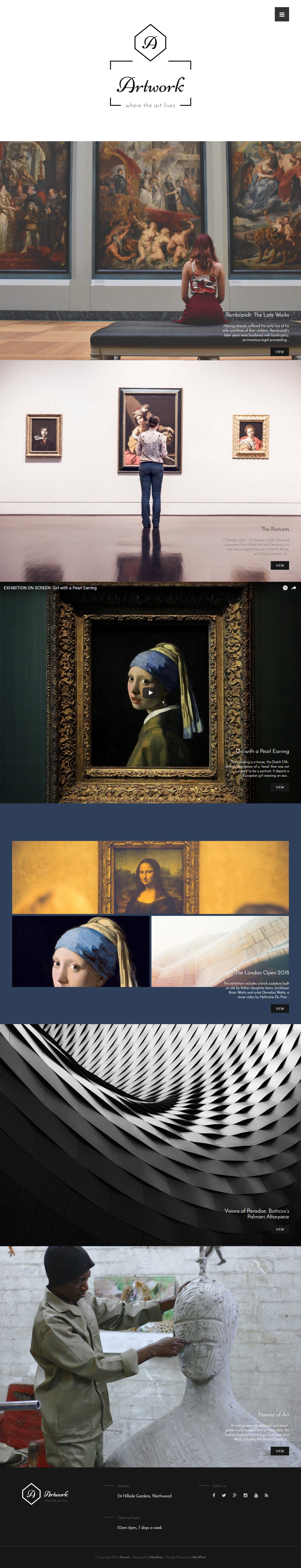 Artwork WordPress Artist Themes
