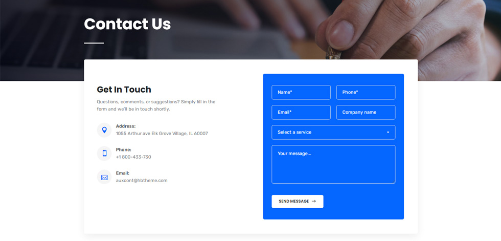 Contact page