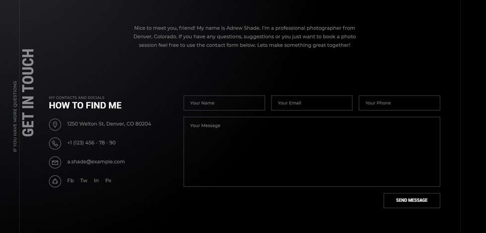 Contact page