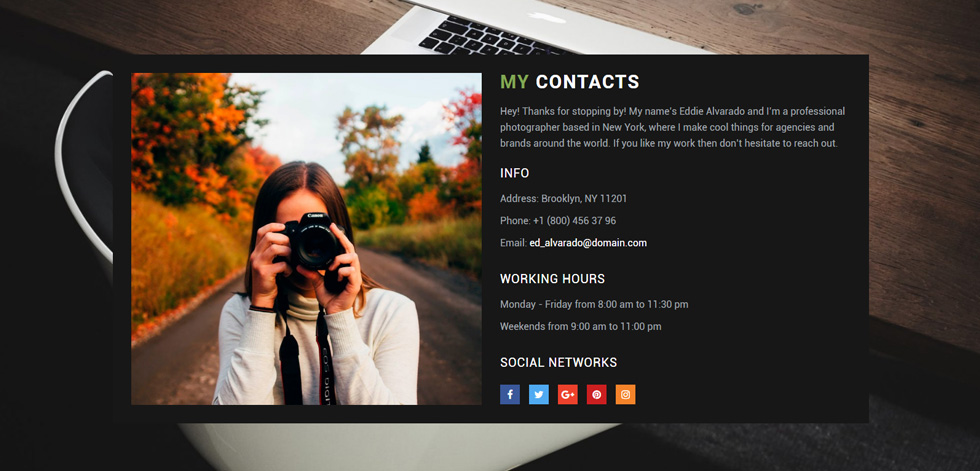Contact page