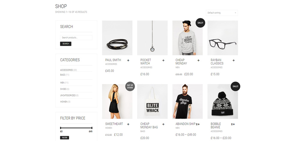 Shop page