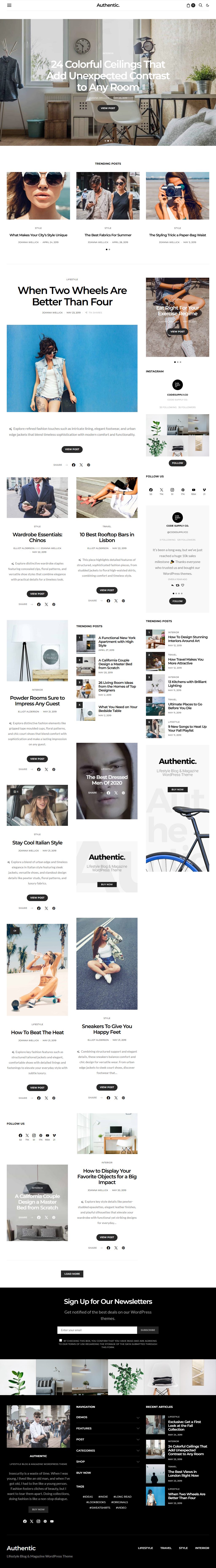 Authentic – Premium Responsive Blog & Magazine WordPress Theme theme — Tablet preview