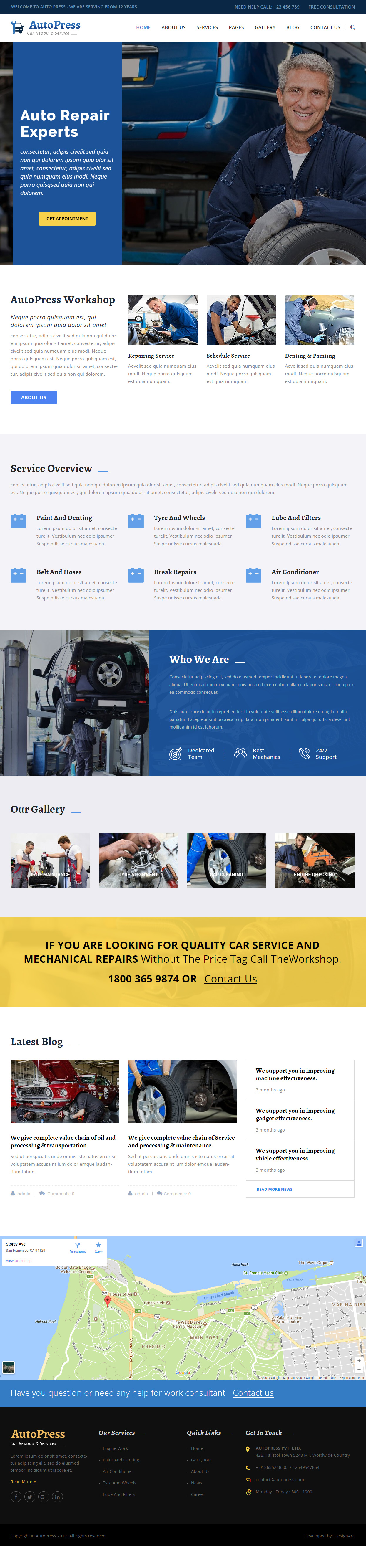 AutoPress Car Repair WordPress Theme