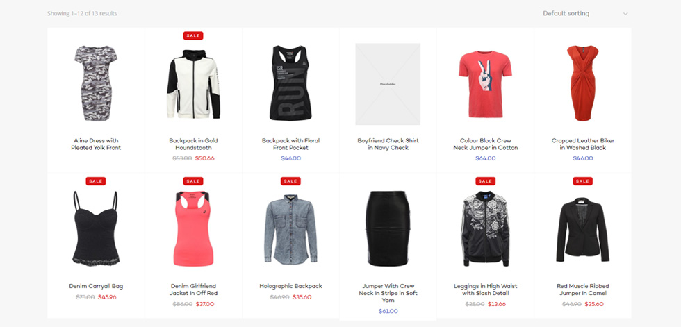 Shop page