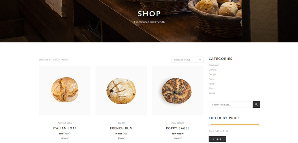 Shop page