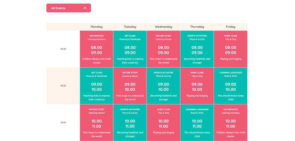 Timetable