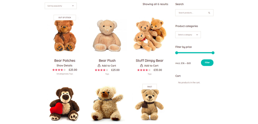 Shop page